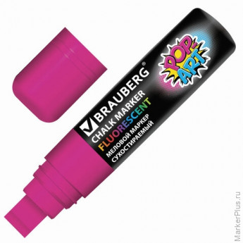 Маркер меловой "POP-ART" РОЗОВЫЙ, 15 мм, стираемый, для гладких поверхностей, BRAUBERG, 151540
