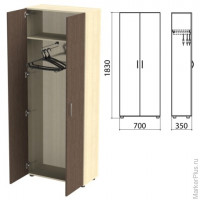 Шкаф для одежды 'Канц', 700х350х1830 мм, цвет дуб молочный/венге (КОМПЛЕКТ)