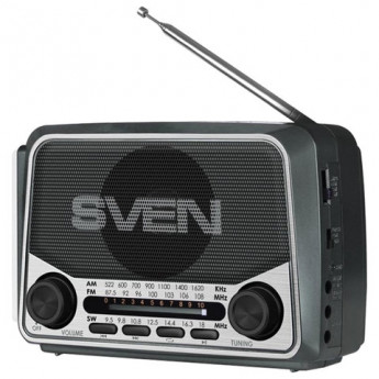 Радиоприёмник AC SVEN SRP-525, 3 Вт, FM/AM/SW, USB, microSD, аккумулятор, 150-20000 Гц, черный, SV-017156