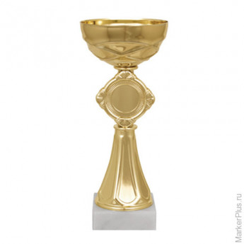 Кубок металлический "Санчо" (80х80х190 мм), основание мрамор, "золото", 8329-190-100