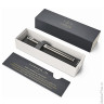 Ручка-роллер PARKER "IM Premium Dark Espresso Chiselled CT", корпус т-коричневый, латунь с гравировкой, лак, хром, 1931682, черная