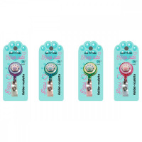 Держатель-рулетка для бейджей MESHU с топпером "Paw", 75см, петелька, клип, ассорти, блистер