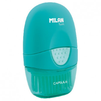 Ластик каучуковый Milan Capsule в пластиковом чехле с щёткой, цв в ассорти