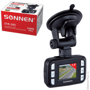 Видеорегистратор автомобильный SONNEN DVR-580, Full HD, 120°, экран 1,5'', microSDHC, 352864