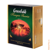 Чай GREENFIELD (Гринфилд) "Kenyan Sunrise" ("Рассвет в Кении"), черный, 100 пакетиков в конвертах по