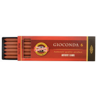 Сангина Koh-I-Noor 'Gioconda', коричневая красная, стержень, 5,6мм, 6шт., пластик короб, комплект 6 шт