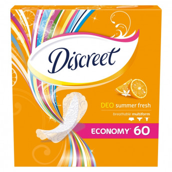 Прокладки женские ежедневные Discreet "Deo Летняя свежесть Multiform", трио, 60шт.