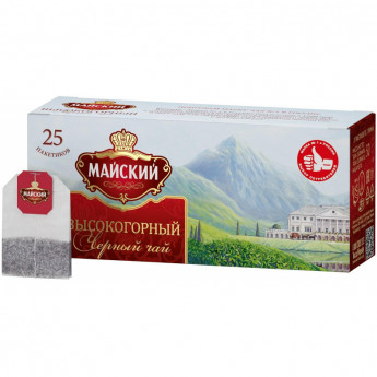 Чай Майский высокогорный,черный, 25пакx2г/уп