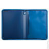 Папка на молнии пластиковая BRAUBERG "Contract", А4, 335х242 мм, внутренний карман, синяя, 225161