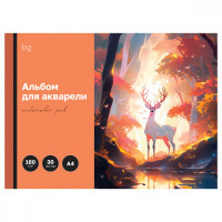 Альбом для акварели, 30л., А4, на склейке BG "Сказочный олень", 180г/м2 Альбом для акварели, 30л., А4, на склейке BG "Сказочный олень", 180г/м2
