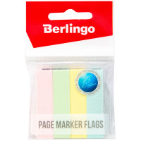 Флажки-закладки Berlingo 12*50мм, 100л*4 пастельных цвета, европодвес, 6 шт/в уп