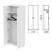 Шкаф для одежды "Бюджет", 716х349х1810 мм, белый (КОМПЛЕКТ)