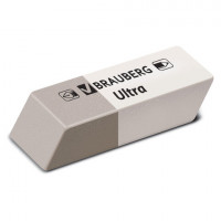 Ластик BRAUBERG "Ultra", 41х14х8 мм, серо-белый, натуральный каучук, 228703