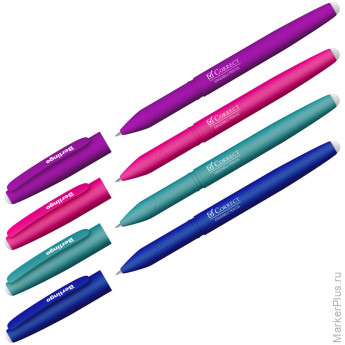 Ручка гелевая стираемая Berlingo "Correct" синяя, 0,6мм, прорезин. корпус, корпус ассорти, 20 шт/в уп