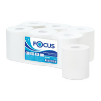 Полотенца бумажные в рулонах Focus Jumbo, 1-слойные, 280м/рул, ЦВ, белые, 4 шт/в уп