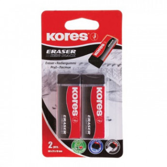 Ластик Kores 2шт/уп, черные, комплект 2 шт