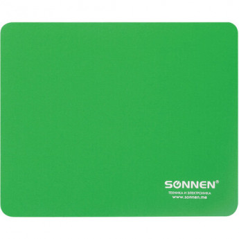 Коврик для мыши SONNEN "GREEN", резина+ткань, 220х180х3 мм, 513305