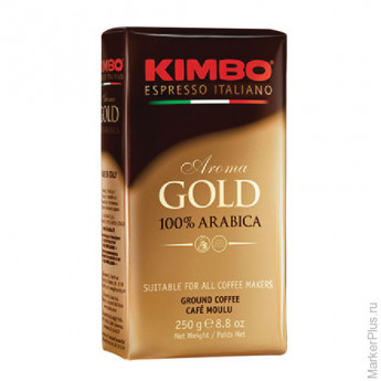Кофе молотый KIMBO "Aroma Gold Arabica" (Кимбо "Арома Голд Арабика"), натуральный, 250 г, вакуумная 