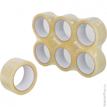 Клейкая лента упаковочная 48мм х 66м 45мкр прозрачная 72шт/уп СПб, комплект 72 шт