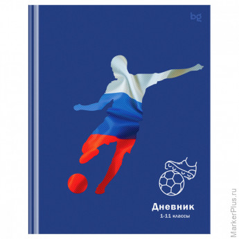 Дневник 1-11 кл. 48л. (твердый) BG "Русский футбол", матовая ламинация, выб.лак