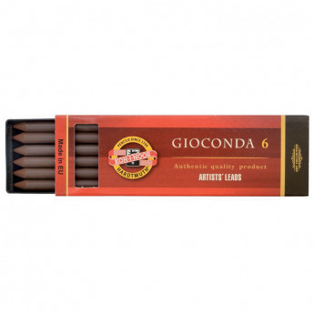 Сепия Koh-I-Noor 'Gioconda', коричневая светлая, стержень, 5,6мм, 6шт., пластик короб, комплект 6 шт