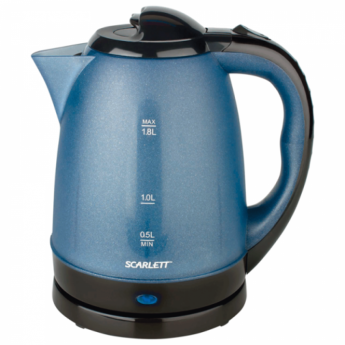 Чайник SCARLETT SC-229, закрытый нагревательный элемент, объем 1,8 л, мощность 2200 Вт, пластик, син