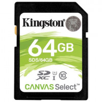 Карта памяти SDXC 64 GB KINGSTON Canvas Select Plus UHS-I U1, 100 Мб/сек (class 10), SDS2/64 GB, SDS/64GB