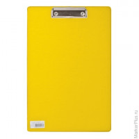 Доска-планшет BRAUBERG "Comfort", с верхним прижимом, А4, 23х35 см, картон/ПВХ, желтая, 222662