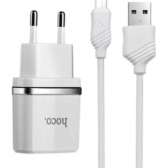 Зарядное устройство сетевое, 1 USB, 1А, Hoco C11, бел, 0L-00037572