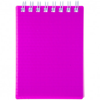 Блокнот А7 80л. на гребне "DIAMOND NEON- Розовый", пластиковая обложка