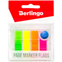 Флажки-закладки Berlingo 45*12 мм, 20л*4 неоновых цвета, в диспенсере, европодвес 4 шт/в уп