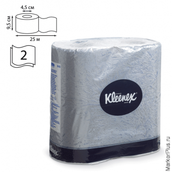 Бумага туалетная KIMBERLY-CLARK Kleenex, 2-х слойная, спайка 4 шт. х 25 м, диспенсер 601542, АРТ. 84