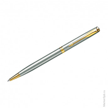 Ручка шариковая "Sonnet Stainless Steel GT" черная, 1,0мм, поворотный механизм, подар. уп.