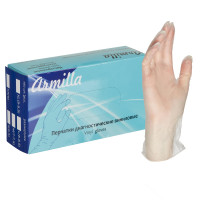 Перчатки виниловые, н/с ,н/о, диагностические Armilla 8, 8.5 L, 50пар/уп