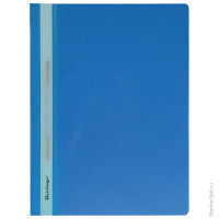 Папка-скоросшиватель пластик. А4, 180мкм, синяя с прозр. верхом 10 шт/в уп