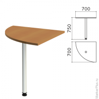 Стол приставной угловой 'Монолит', 700х700х750 мм, цвет орех гварнери (КОМПЛЕКТ)