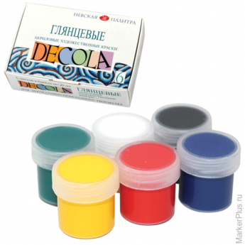 Краски акриловые "Декола", 6 цветов по 20 мл, картонная коробка, 2941024