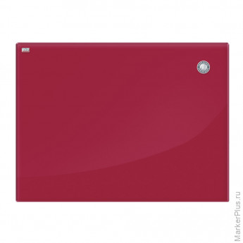 Доска магнитно-маркерная стеклянная 60x80 см, КРАСНАЯ, 2х3 OFFICE, TSZ86 R