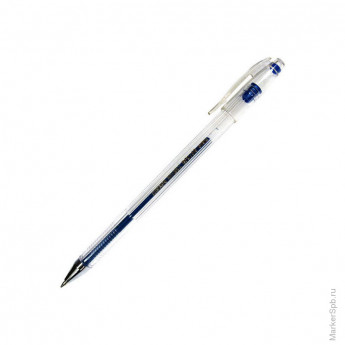 Ручка гелевая синяя металлик, 0,7мм 5 шт/в уп