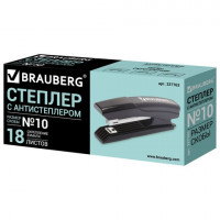 Степлер №10 BRAUBERG "Black Jack", до 18 листов, антистеплер, черный, 227763 Степлер №10 BRAUBERG "Black Jack", до 18 листов, антистеплер, черный, 227763