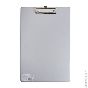 Доска-планшет ОФИСМАГ с верхним прижимом, А4, 23х35 см, картон/ПВХ, серая, 225992