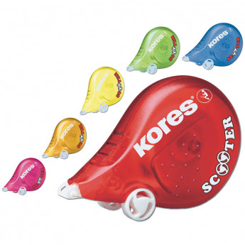 Корректирующая лента Kores 'Scooter', 4,2мм*8м, ассорти, блистер, европодвес, 10 шт/в уп