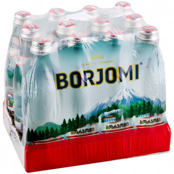 Вода минеральная газированная Боржоми 0,33л, стеклянная бутылка 12 шт/в уп