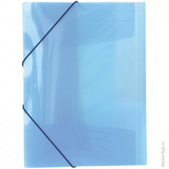 Папка на резинке "Line" А4, 400мкм, полупрозрачная синяя