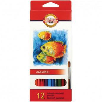 Карандаши акварельные цветные KOH-I-NOOR FISH 12цв/наб, 3716012004KSRU