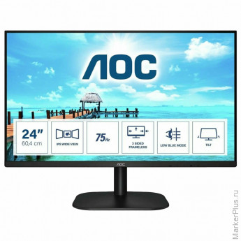 Монитор AOC 24B2XH 23.8" (60 см)/1920х1080/16:9/IPS/4ms/250cd/HDMI/VGA/черный Монитор AOC 24B2XH 23.8" (60 см)/1920х1080/16:9/IPS/4ms/250cd/HDMI/VGA/черный