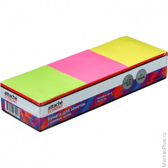 Стикеры Attache Economy с клеев.краем 76x76 мм, 100л в блоке, неон 12 бл
