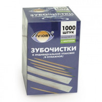 Зубочистки бамбук в инд. бум. упак. с ментолом 1000шт./уп. 401-609, комплект 1000 шт