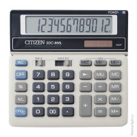 Калькулятор настольный Citizen SDC-868L, 12 разр., двойное питание, 152*154*29мм, белый