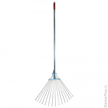 Грабли веерные проволочные раздвижные, 15 зубьев, ширина 15-58 см, черенок 115 см, ГРАНДМАСТЕР, 700348